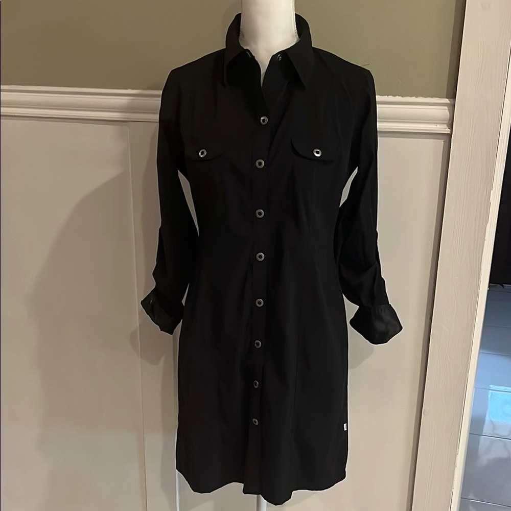 Twik La Maison Black Button-Up Dress large